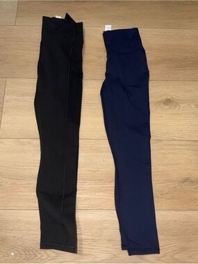 Fabletics Power Hold High Waisted Black and Blue Leggings Size  XXS LOT Of 2